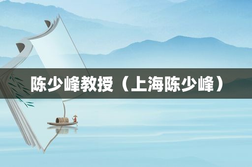 陈少峰教授（上海陈少峰）  第1张