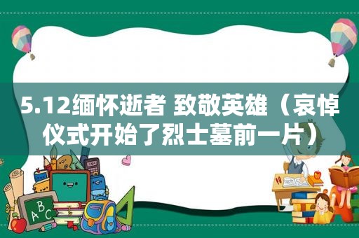 5.12缅怀逝者 致敬英雄（哀悼仪式开始了烈士墓前一片）