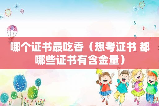哪个证书最吃香（想考证书 都哪些证书有含金量）