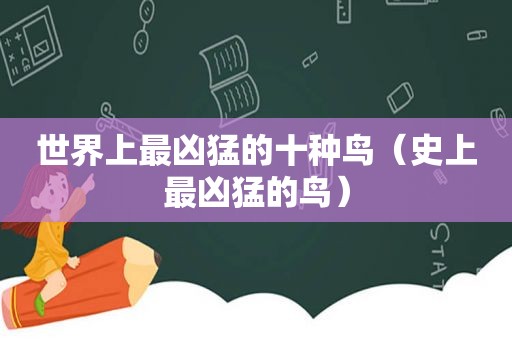 世界上最凶猛的十种鸟（史上最凶猛的鸟）