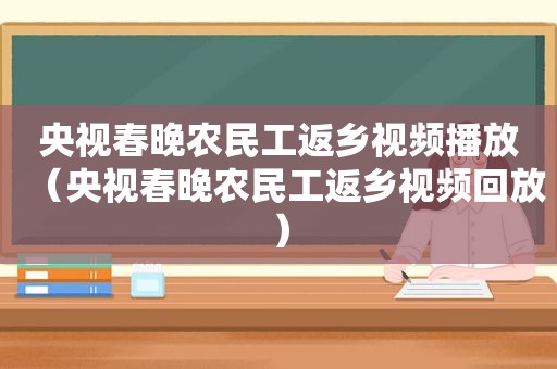 央视春晚农民工返乡视频播放（央视春晚农民工返乡视频回放）