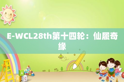 E-WCL28th第十四轮：仙履奇缘