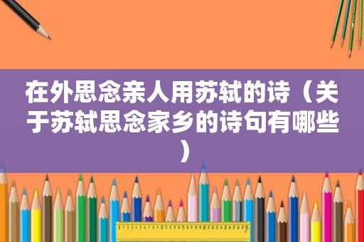 在外思念亲人用苏轼的诗（关于苏轼思念家乡的诗句有哪些）