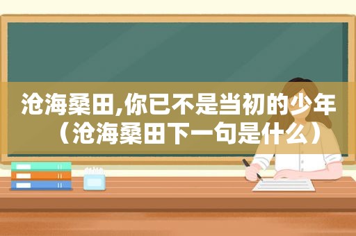 沧海桑田,你已不是当初的少年（沧海桑田下一句是什么）