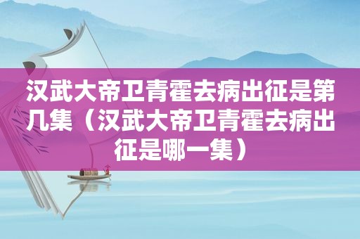 汉武大帝卫青霍去病出征是第几集（汉武大帝卫青霍去病出征是哪一集）