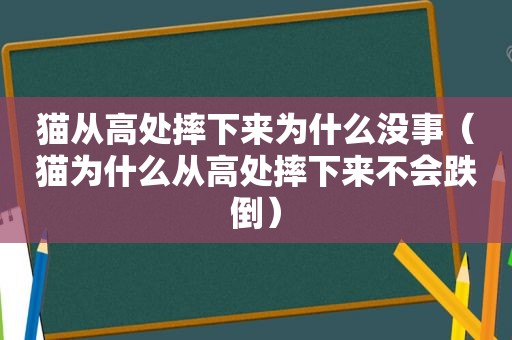 猫从高处摔下来为什么没事（猫为什么从高处摔下来不会跌倒）