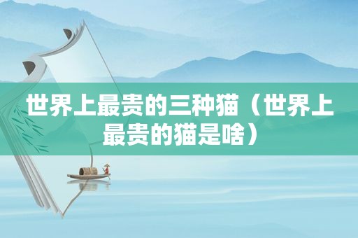 世界上最贵的三种猫（世界上最贵的猫是啥）