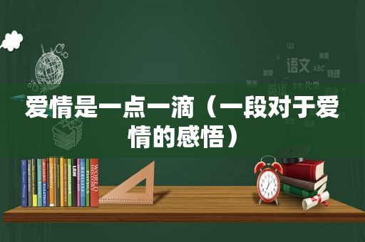 爱情是一点一滴（一段对于爱情的感悟）