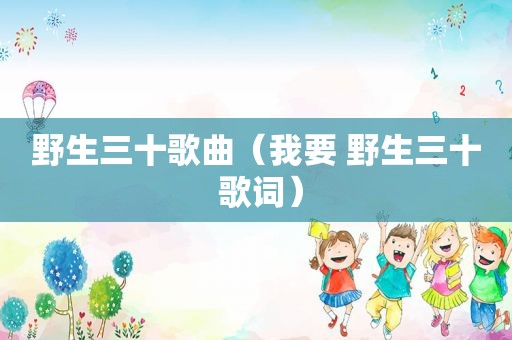 野生三十歌曲（我要 野生三十 歌词）