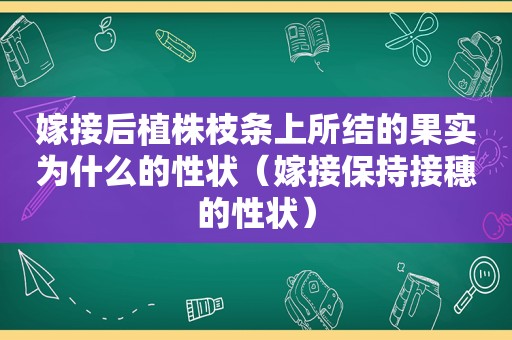 嫁接后植株枝条上所结的果实为什么的性状（嫁接保持接穗的性状）