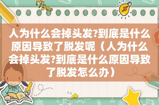 人为什么会掉头发?到底是什么原因导致了脱发呢（人为什么会掉头发?到底是什么原因导致了脱发怎么办）