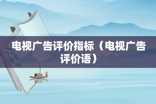 电视广告评价指标（电视广告评价语）