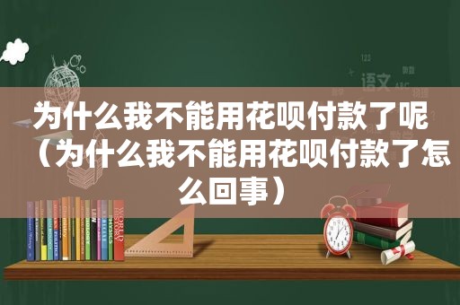 为什么我不能用花呗付款了呢（为什么我不能用花呗付款了怎么回事）