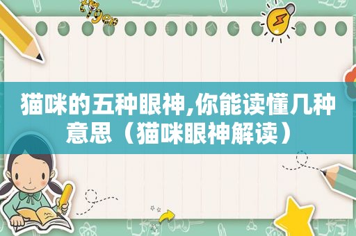 猫咪的五种眼神,你能读懂几种意思（猫咪眼神解读）