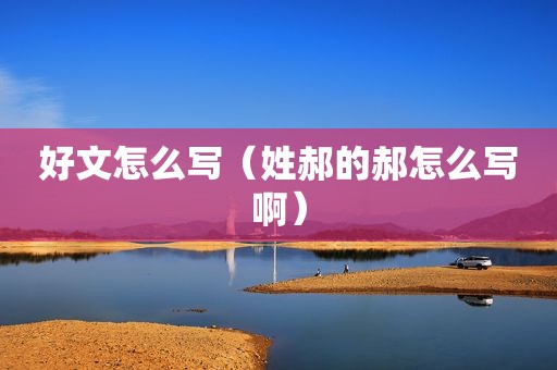 好文怎么写（姓郝的郝怎么写啊）