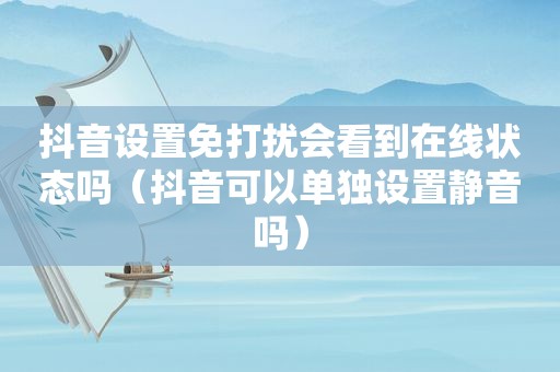 抖音设置免打扰会看到在线状态吗（抖音可以单独设置静音吗）