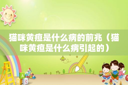 猫咪黄疸是什么病的前兆（猫咪黄疸是什么病引起的）