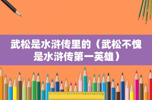 武松是水浒传里的（武松不愧是水浒传第一英雄）
