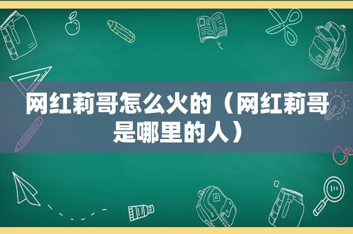 网红莉哥怎么火的（网红莉哥是哪里的人）