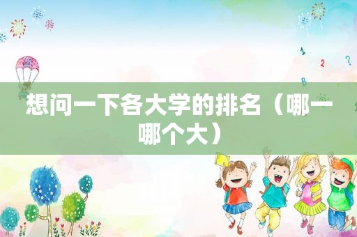 想问一下各大学的排名（哪一哪个大）