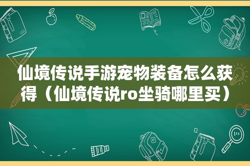 仙境传说手游宠物装备怎么获得（仙境传说ro坐骑哪里买）