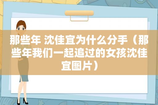 那些年 沈佳宜为什么分手（那些年我们一起追过的女孩沈佳宜图片）