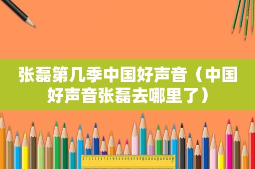 张磊第几季中国好声音（中国好声音张磊去哪里了）