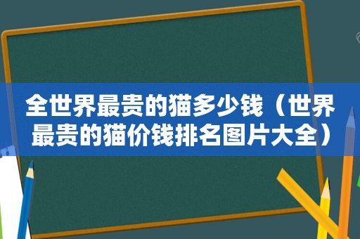 全世界最贵的猫多少钱（世界最贵的猫价钱排名图片大全）
