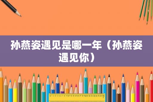 孙燕姿遇见是哪一年（孙燕姿遇见你）