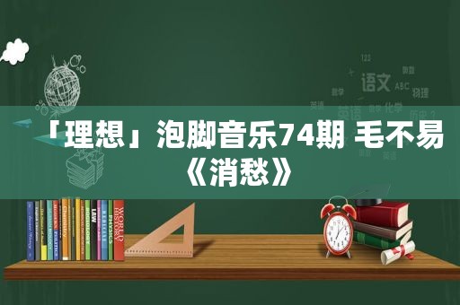 「理想」泡脚音乐74期 毛不易《消愁》