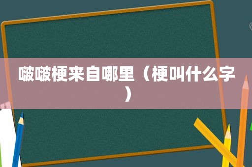 啵啵梗来自哪里（梗叫什么字）