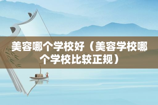 美容哪个学校好（美容学校哪个学校比较正规）