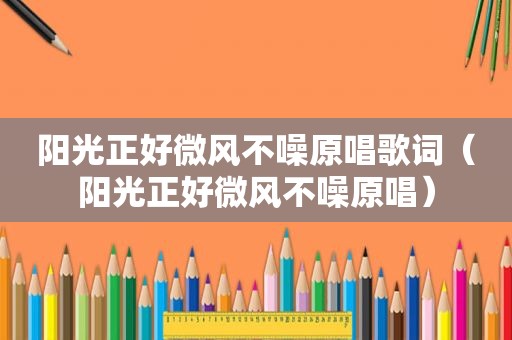阳光正好微风不噪原唱歌词（阳光正好微风不噪原唱）