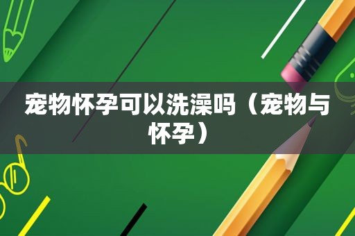宠物怀孕可以洗澡吗（宠物与怀孕）