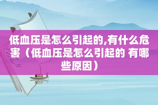 低血压是怎么引起的,有什么危害（低血压是怎么引起的 有哪些原因）