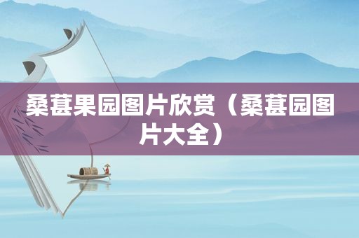 桑葚果园图片欣赏（桑葚园图片大全）