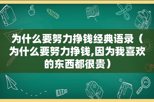 为什么要努力挣钱经典语录（为什么要努力挣钱,因为我喜欢的东西都很贵）