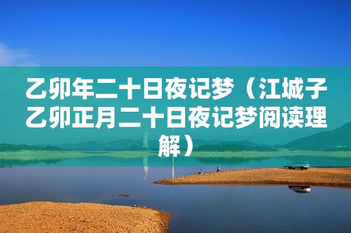 乙卯年二十日夜记梦（江城子乙卯正月二十日夜记梦阅读理解）