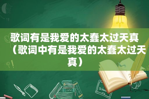歌词有是我爱的太蠢太过天真（歌词中有是我爱的太蠢太过天真）