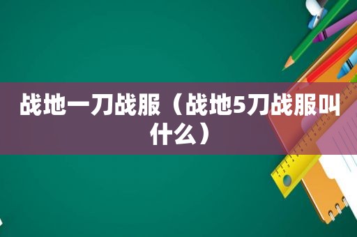 战地一刀战服（战地5刀战服叫什么）