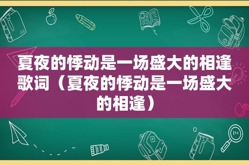 夏夜的悸动是一场盛大的相逢歌词（夏夜的悸动是一场盛大的相逢）