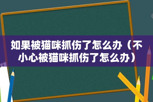 如果被猫咪抓伤了怎么办（不小心被猫咪抓伤了怎么办）
