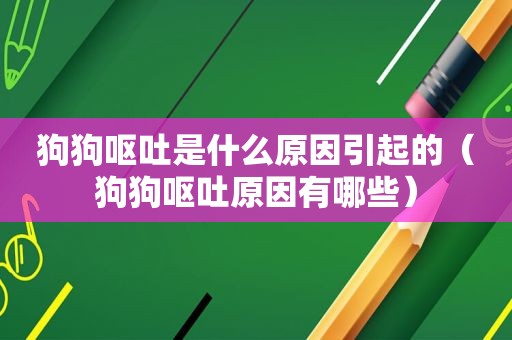 狗狗呕吐是什么原因引起的（狗狗呕吐原因有哪些）