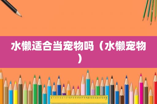水懒适合当宠物吗（水懒宠物）