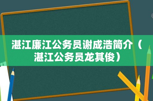 湛江廉江公务员谢成浩简介（湛江公务员龙其俊）