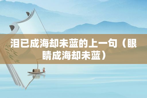 泪已成海却未蓝的上一句（眼睛成海却未蓝）