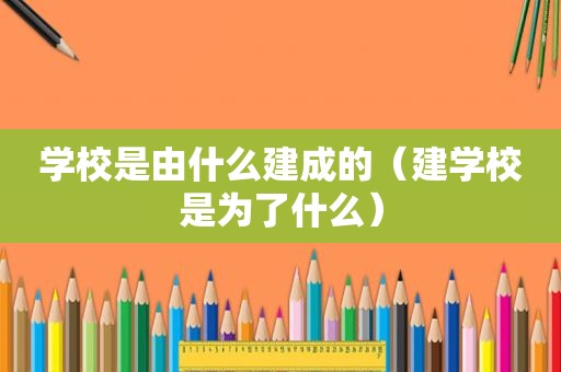 学校是由什么建成的（建学校是为了什么）