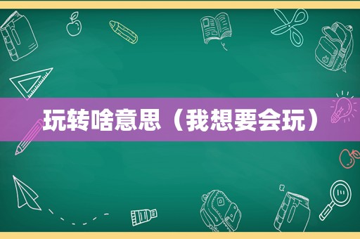 玩转啥意思（我想要会玩）