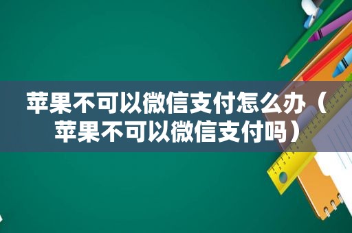 苹果不可以微信支付怎么办（苹果不可以微信支付吗）