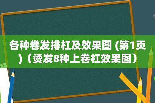 各种卷发排杠及效果图 (第1页)（烫发8种上卷杠效果图）